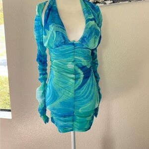 Tiger mist Blue and Green Swirl Dress